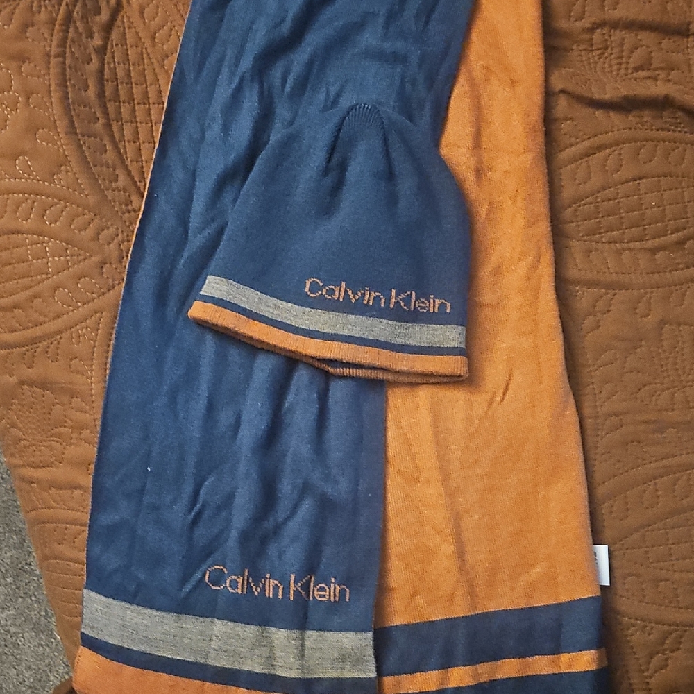 Calvin Klein Blue and Orange Scarf